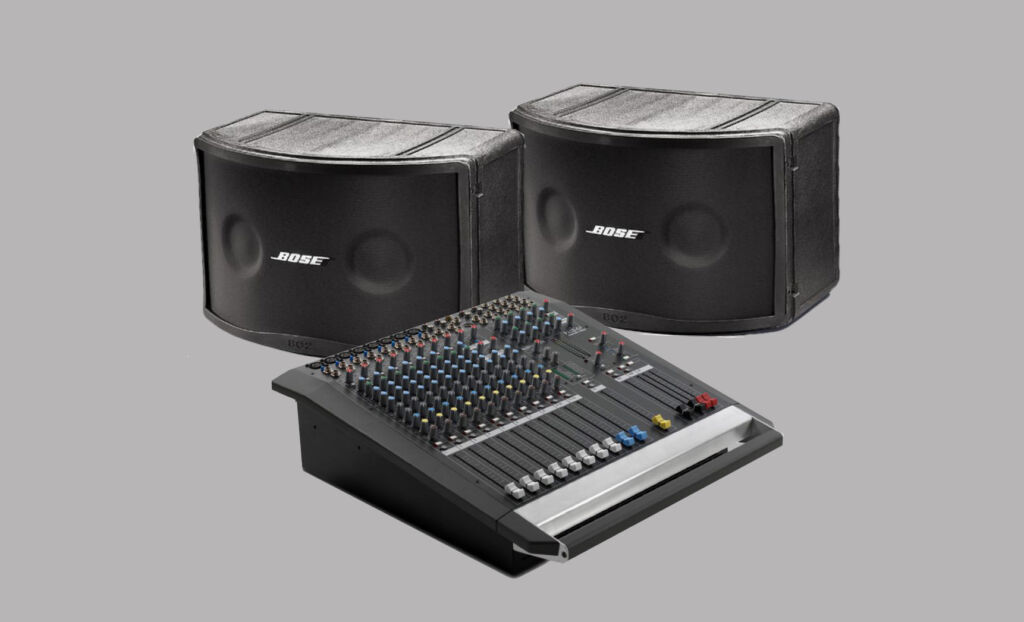 Speakers and sound equipment as used in conference equipment hire / conference audio hire by Conference Craft.